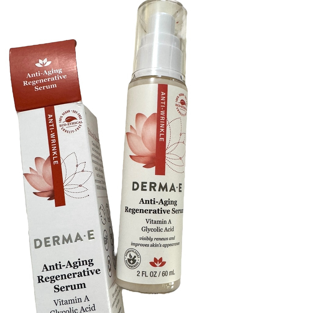 New DERMA-E Anti-Aging Regenerative Serum Vitamin A Glycolic Acid 2oz